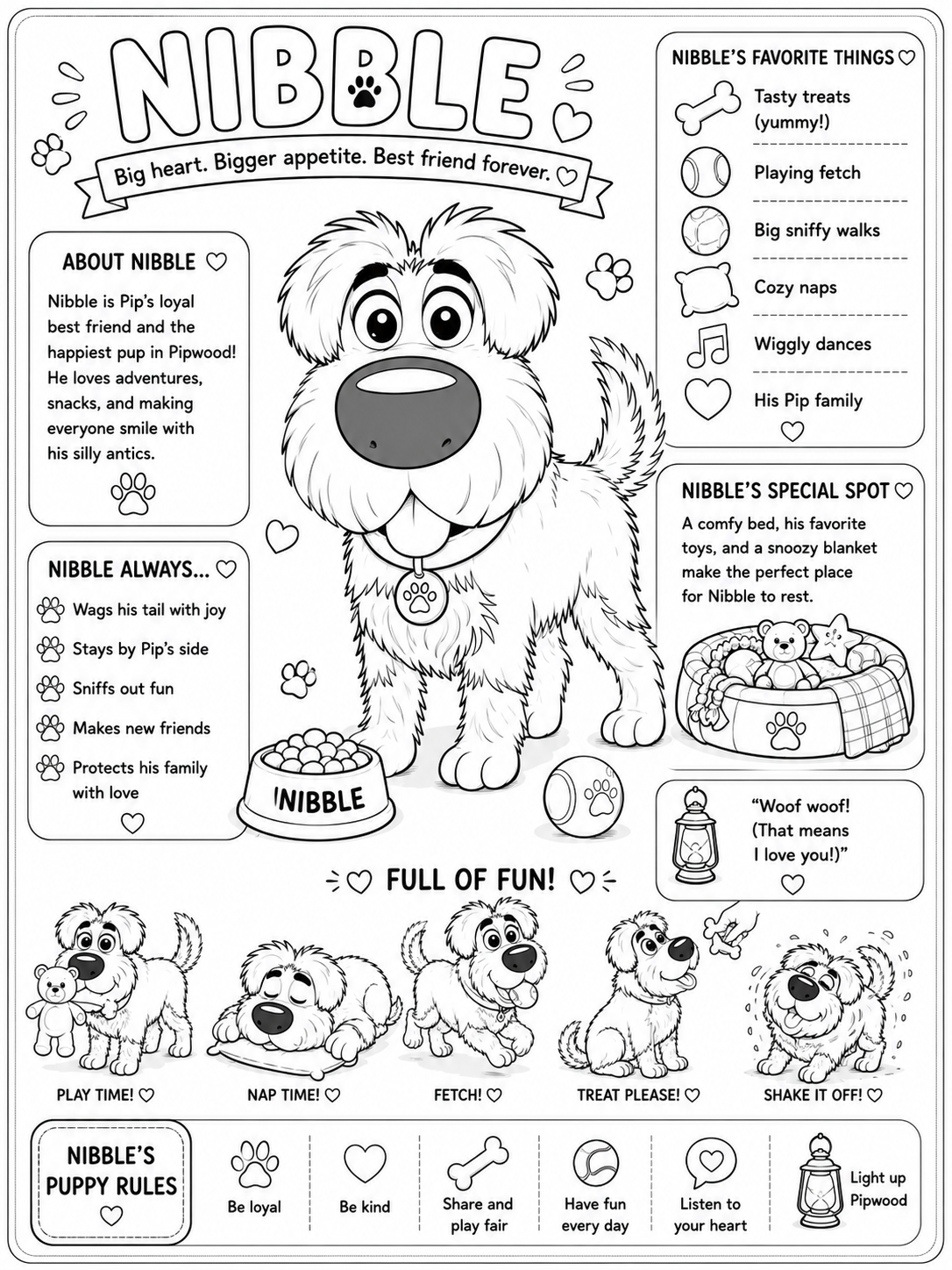 Nibble coloring page preview